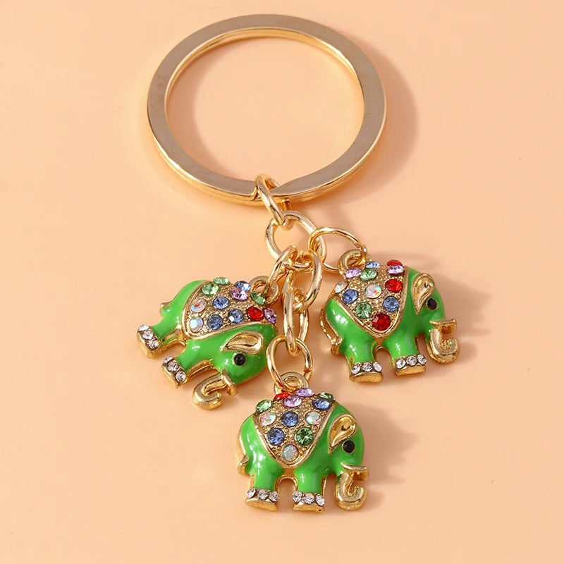 Enamel Ladybug Keychain with Silver-Tone Ring