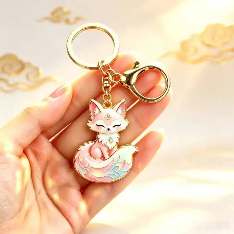 Enamel Luxury Keychain High-end Metal Pendant Bag Charm Blessing Charm