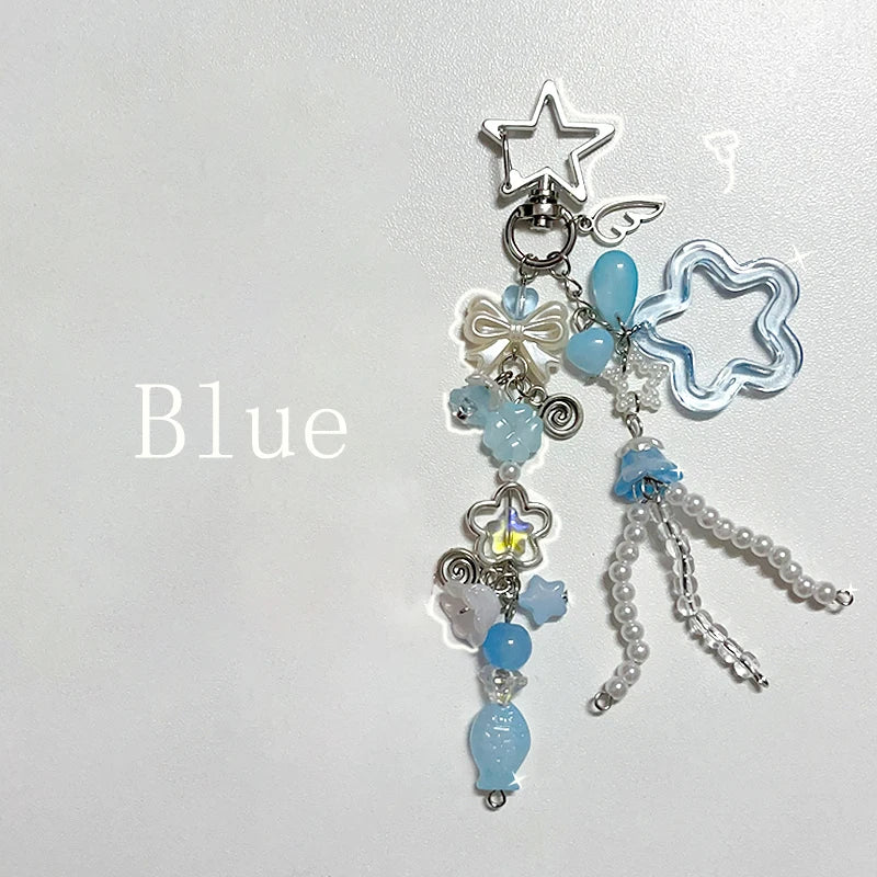 Beaded Y2K Jellyfish Star Keychain