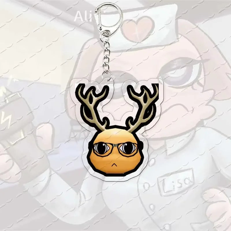 Animal-Themed Acrylic Keychain with Metal Hardware