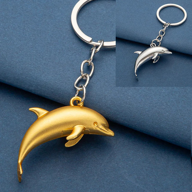 3D Leaping Dolphin Charm Keychain