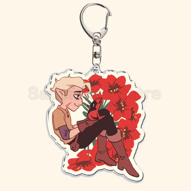 Printed Acrylic Character Keychain with Metal Clasp