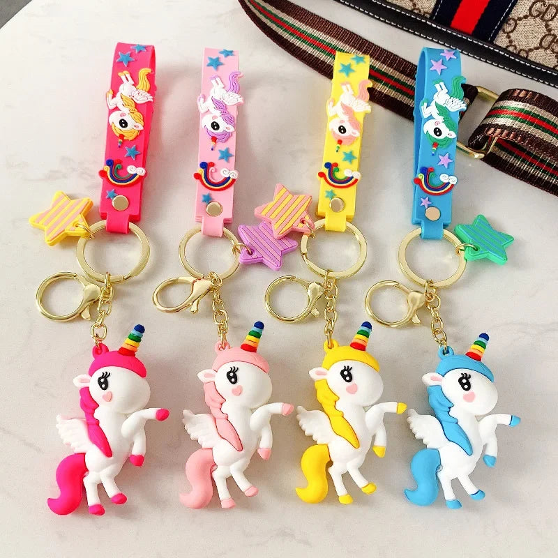 Unicorn Charm Keychain with Wristlet Strap